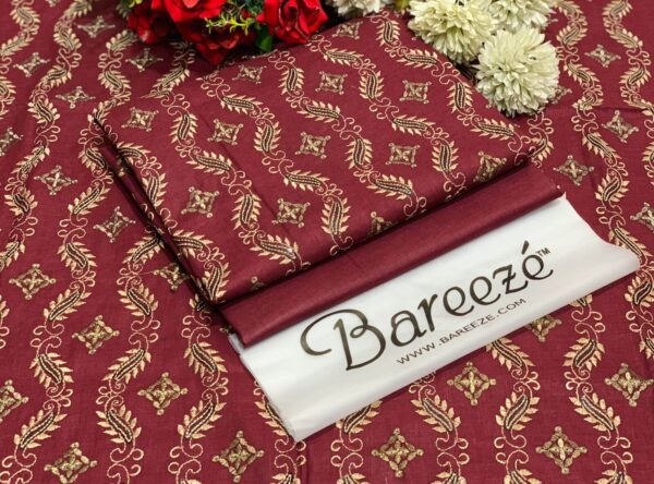 EMBROIDERY LUXURY COTTON LAWN 2PC Collection (BAREEZE LAWN 2025 OPENING)