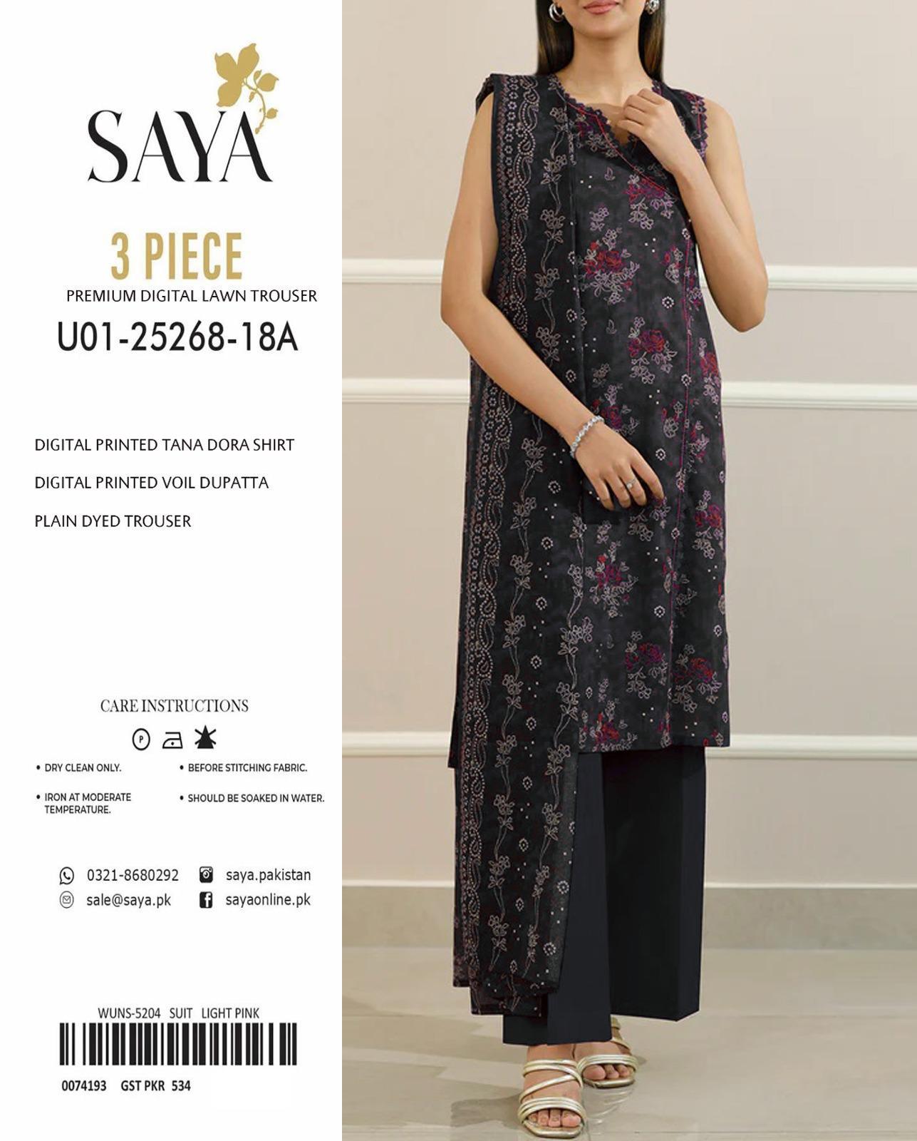 3-Piece Saya Tana Dora Lawn Suit for Women
